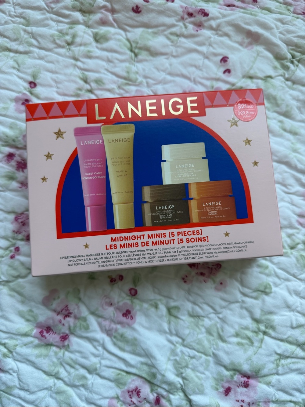 Laneige Midnight Minis Lip Balm and Lip Sleeping Mask 5 Piece Set